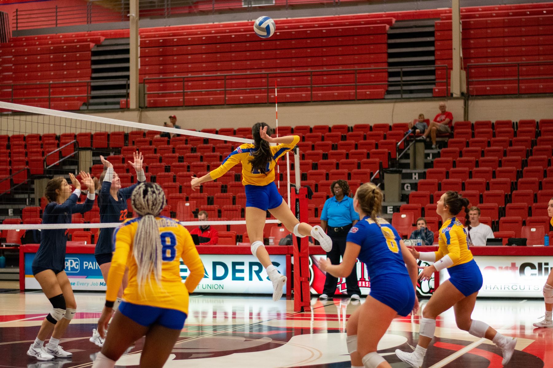 Volleyball Game - Player Spiking Ball